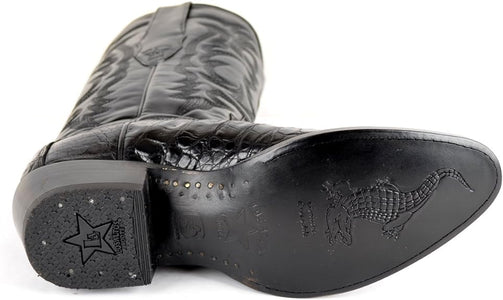 Original Black Caiman (Gator) Belly Skin Round Toe Boot