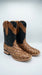 Men’s Arena Pirarucu Fish Skin Rodeo Toe Cowboy Boots, Exotic Western Dress Boots