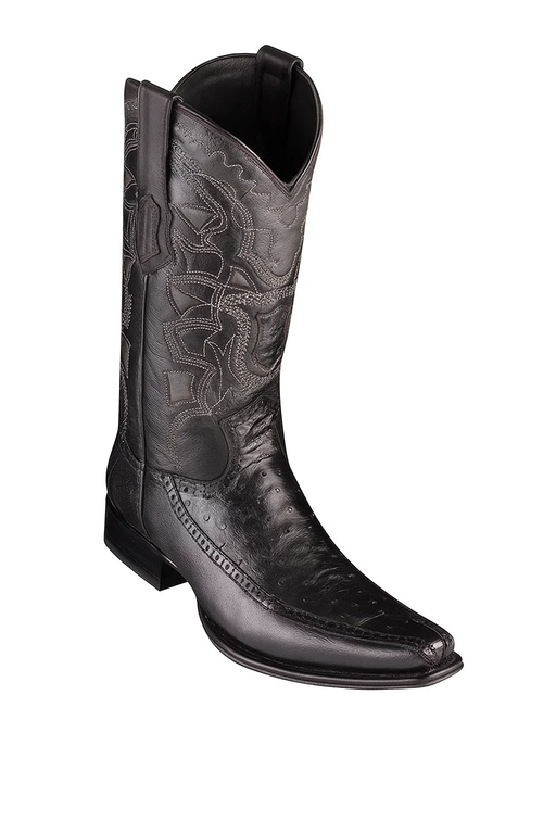 Botas de Avestruz con Venado Horma Europea LAB