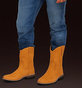 Los Altos Boots Men's Nobuk Rubber Sole W/ Natural Edge Cowboy Western Work Dress Cowboy Boot Cheap Priced For Sale Online ~ Botines Para Hombre