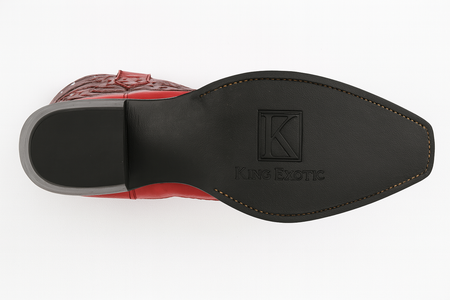 Men's King Exotic Genuine Sharkskin Boots 3x Toe Burnished Red (495v20912)