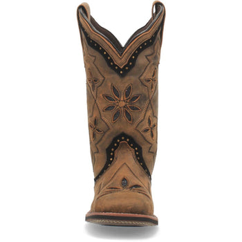 Laredo Bouquet Honey Leather Square Toe Women Boots - Image 3
