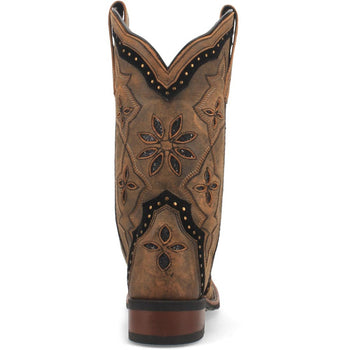 Laredo Bouquet Honey Leather Square Toe Women Boots - Image 4