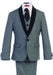 Boys Kids Sizes Tuxedo Suit AFT 3-Buttons Vest Classic Fit Suede Shawl Suit With Adjustable Tie Gray
