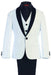 Boys White Kids Sizes Classic Fit Suede Shawl Suits