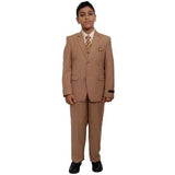 Boy's Five Piece Kids Sizes Suit Prefect for toddler Suits wedding attire outfit Set Camel ~ Khaki