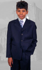 Boy's Dark Navy Blue Suit For Men 5 Piece Kids Sizes 2 Buttons Suit Perfect for toddler Suit wedding attire outfit