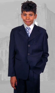Boy's Dark Navy Blue Suit For Men 5 Piece Kids Sizes 2 Buttons Suit Perfect for toddler Suit wedding attire outfit