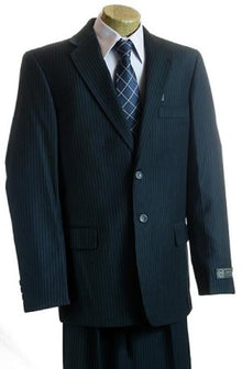 Boy'S Dark Navy Pinstripe Kids Sizes 2 Buttons Italian Design Suit Perfect For Toddler Suits Wedding Attire Outfits Dark Blue Suit