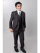 Boy's Dark Slate 5 Piece Kids Sizes Suit Perfect for toddlers Suit wedding attire outfits With Tone On Tone Pinstripe