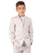 Boys Designer 2 Button Summer Seersucker Wedding Suit in Tan