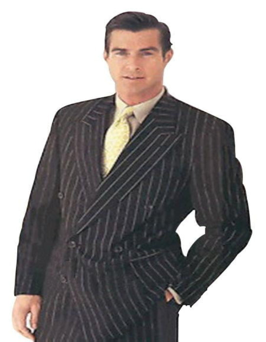 Brand New Black Pinstripe Double Breasted Suits Super 120s Acrylic And Rayon Developed By NASA