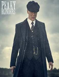 Brand New Quality 1920's English Style Peaky Blinders Style Vested Peaky Blinder Suit - Peaky Blinders Outfit + Overcoat + Hat (Peaky Blinder Custome)