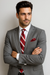 Mantoni Suit - Signature Menswear Wool Fabric SuitsOutlet - Brand Men's Slim-fit Grey patterned 2-button Suit - High End Suits - High Quality Suits