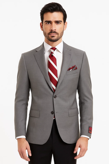 Mantoni Suit - Signature Menswear Wool Fabric SuitsOutlet - Brand Gray Suit - High End Suits - High Quality Suits