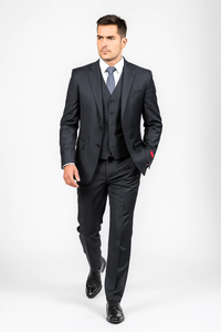  Brand Men's Black Vested Suit 