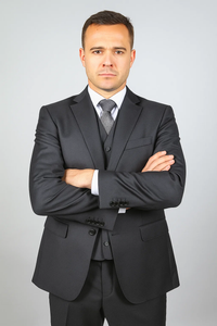  Brand Men's Black Vested Suit 