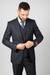 Mantoni Suit - Signature Menswear Wool Fabric SuitsOutlet - Brand Men's Black Vested Suit  - High End Suits - High Quality Suits
