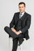 Mantoni Suit - Signature Menswear Wool Fabric SuitsOutlet - Brand Men's Black Vested Suit  - High End Suits - High Quality Suits