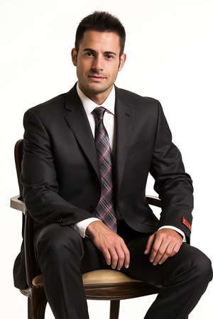 Brand Men's Grey Two-button Suit 