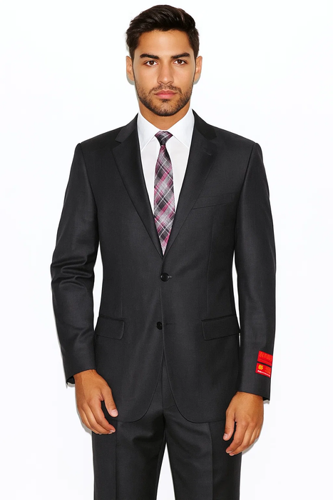 Brand Men's Grey Two-button Suit 