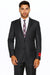Mantoni Suit - Signature Menswear Wool Fabric SuitsOutlet - Brand Men's Grey Two-button Suit  - High End Suits - High Quality Suits