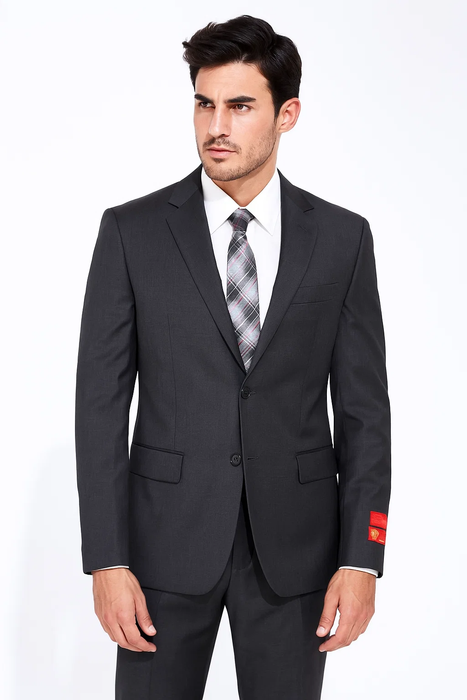 Brand Men's Grey Two-button Suit 