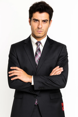 Brand Men's Grey Two-button Suit 
