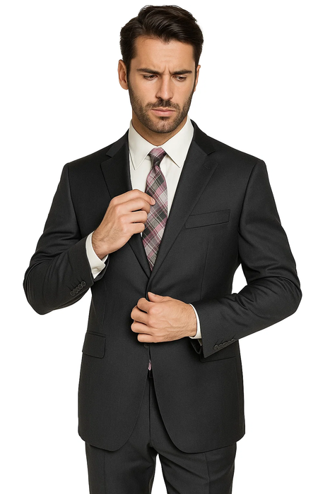 Brand Men's Grey Two-button Suit 
