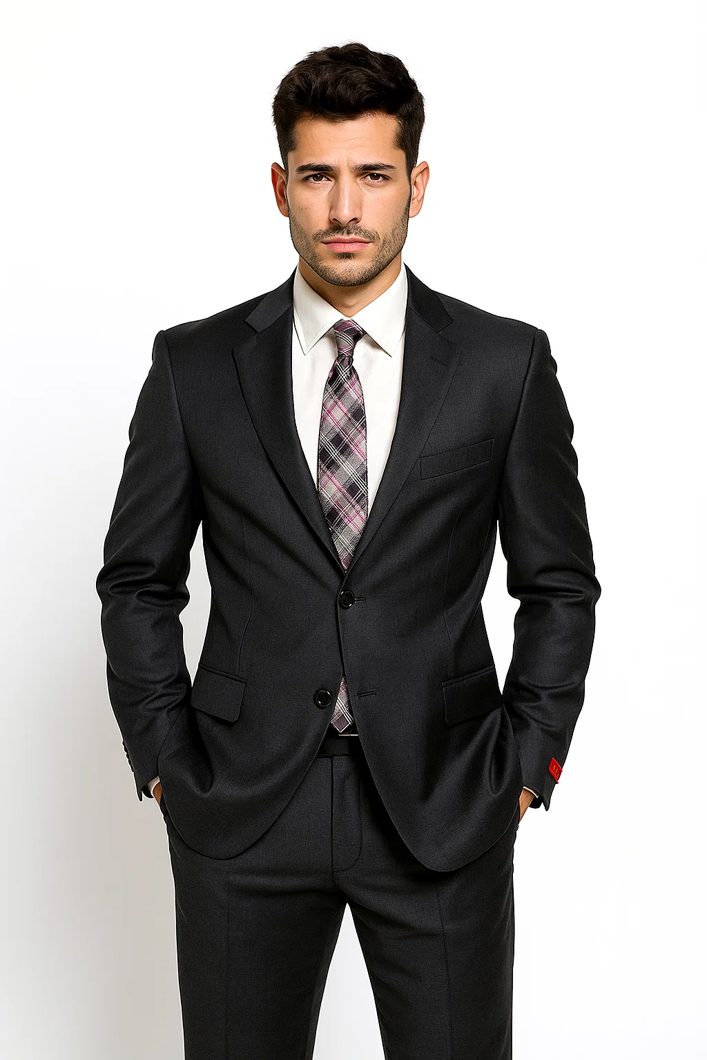 Brand Men's Grey Two-button Suit 