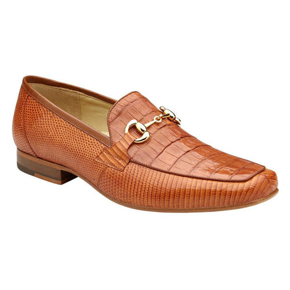 Belvedere Mens Brandy Color Crocodile Lizard Loafers Udine