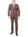 Brick ~ Cognac Color 2 Button Men's Suit With Texture Fabric Flat Front
