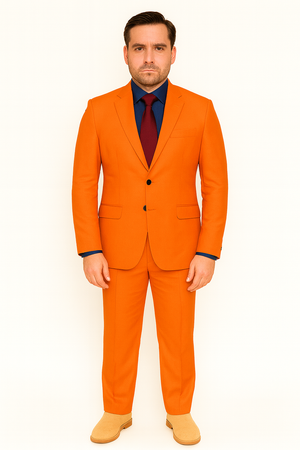 SKU#JA57926 Bright Orange Suit With Pants - Light Orange Suit