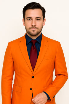 SKU#JA57926 Bright Orange Suit With Pants - Light Orange Suit