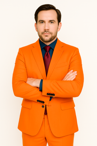 SKU#JA57926 Bright Orange Suit With Pants - Light Orange Suit