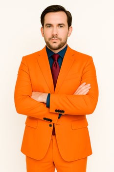 SKU#JA57926 Bright Orange Suit With Pants - Light Orange Suit