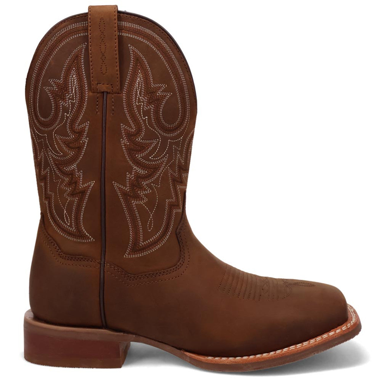 Dan Post Men's Brigston Brown Leather Broad Square Toe Western Boots - Image 2