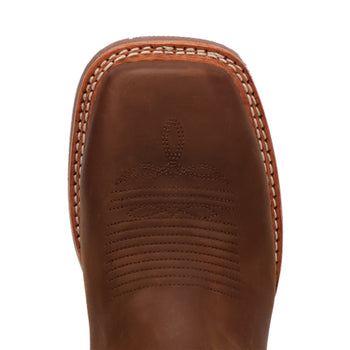 Dan Post Men's Brigston Brown Leather Broad Square Toe Western Boots - Image 5