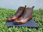 Carrucci Brogue Cap Toe Leather Boot