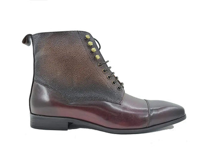 Carrucci Leather Brogue Cap Toe Boot