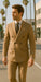 Wool Suit - Italian Made Business Suit by Statement Men's 100% Wool 2 Piece Double Breasted Suit - Subtle Windowpane