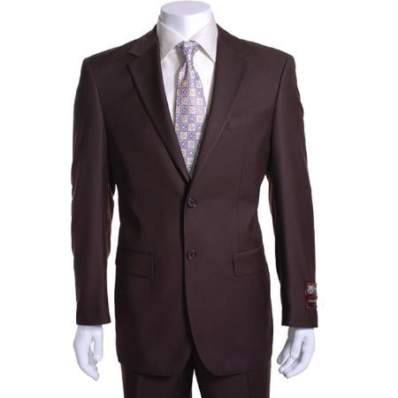 Men's Brown  2-button Slim Fit Suit
