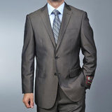 Men's Brown Teakweave 2-button Texture ~ Patterned Fabric Flat Front Pants Cheap Priced Business Suits Clearance Sale