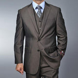 Fiorelli Men's Brown Teakweave 2-button Vested three piece suit
