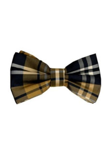 Men's Brown and Black Plaid Pattern Bowtie-Men's Neck Ties - Mens Dress Tie - Trendy Mens Ties