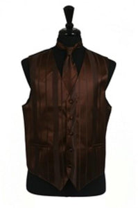 Dress Tuxedo Wedding Vest/Tie/Bowtie Sets (Brown Tone on Tone) Buy 10 of same color Tie For $25 Each - Men's Neck Ties - Mens Dress Tie - Trendy Mens Ties