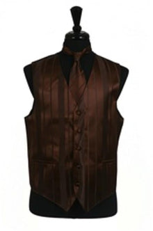 Dress Tuxedo Wedding Vest/Tie/Bowtie Sets (Brown Tone on Tone) Buy 10 of same color Tie For $25 Each - Men's Neck Ties - Mens Dress Tie - Trendy Mens Ties