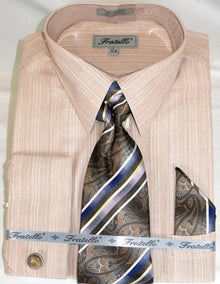 Brown Colorful Men'S Dress Shirt