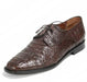 Brown Dress Shoe Mens Los Altos Genuine Caiman Belly Five Eyelet Lace Brown Shoe