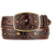 Men's Burnished Brown Original Eel Skin Fashion Western Hand Crafted Belt